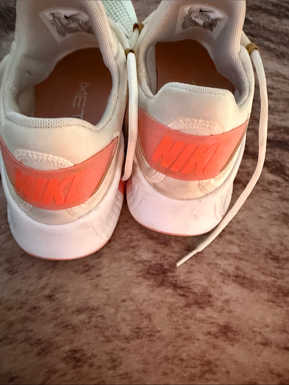 Nike White Sneakers with Coral Accents - Picture 4 of 5